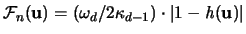 ${\mathcal F}_n({\mathbf u})=(\omega_d/2\kappa_{d-1}) \cdot \vert 1-{\mathit h}({\mathbf u})\vert$