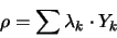 \begin{displaymath}
\rho = \sum \lambda_k \cdot Y_k
\end{displaymath}
