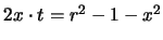 $2x \cdot t = r^2 -1-x^2$