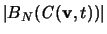 $\vert B_N({\mathbf{\mathit C}}({\mathbf v},t))\vert $