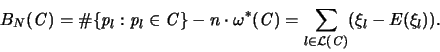 \begin{displaymath}
B_N({\mathbf{\mathit C}}) = \char93 \{ {\mathit p}_l : {\m...
...athcal L}({\mathbf{\mathit C}})}( \xi_l - {\huge E}(\xi_l) ).
\end{displaymath}