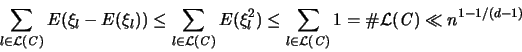 \begin{displaymath}
\sum_{l \in {\mathcal L}({\mathbf{\mathit C}})}{\huge E}(\...
...\char93  {\mathcal L}({\mathbf{\mathit C}}) \ll n^{1-1/(d-1)}
\end{displaymath}
