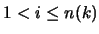 $1 < i \leq n(k)$