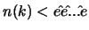 $n(k) < e\hat{ } e\hat{ }...\hat{ }e$
