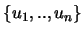 $\{u_1,..,u_n\}$