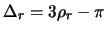 $\Delta_r = 3\rho_r-\pi$