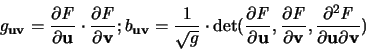 \begin{displaymath}
g_{{\mathbf u}{\mathbf v}} = \frac{\partial {\mathit F}}{\p...
...al^2 {\mathit F}}{\partial {\mathbf u} \partial {\mathbf v}})
\end{displaymath}