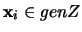 ${\mathbf x}_i \in gen Z$