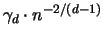 $\gamma_d \cdot n^{-2/(d-1)}$